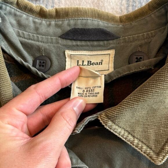 LL Bean Field Coat Womens Size XL Chore Barn Removable Wool Liner Green - Picture 5 of 12